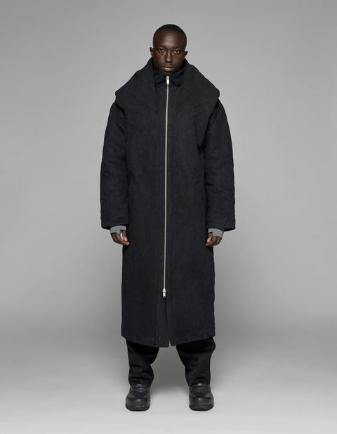 Padded Hood Jacquard Coat