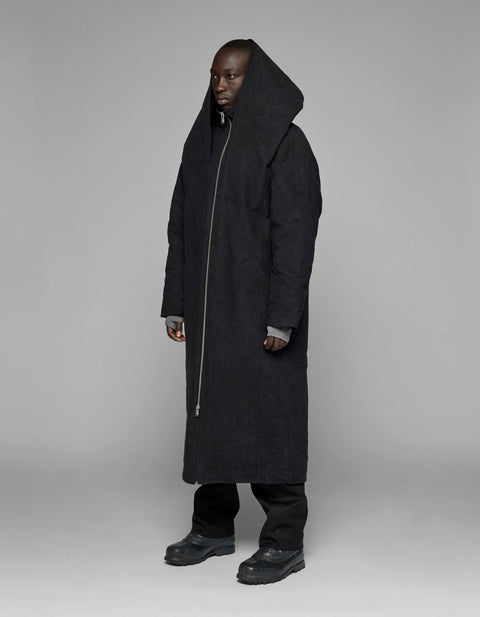 Padded Hood Jacquard Coat