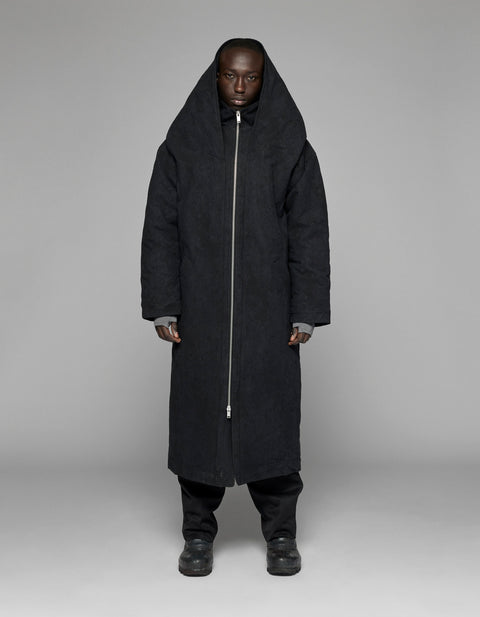 Padded Hood Jacquard Coat