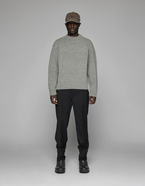 Diamond Detail Knit Sweater - Ash Grey