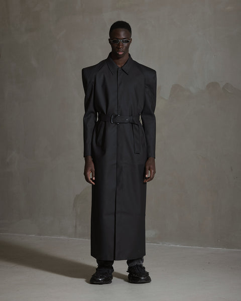 Long Rubber Coat - Anthracite Black