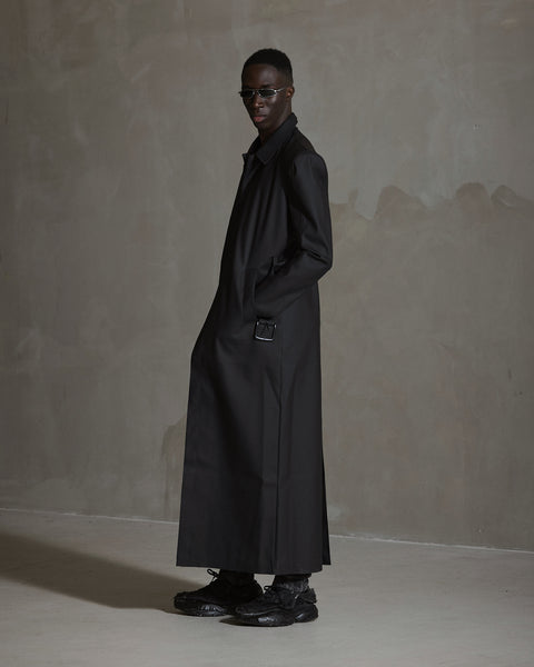 Long Rubber Coat - Anthracite Black