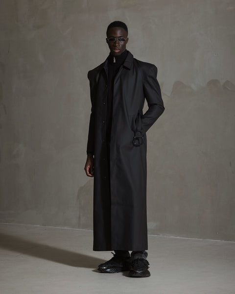 Long Rubber Coat - Anthracite Black