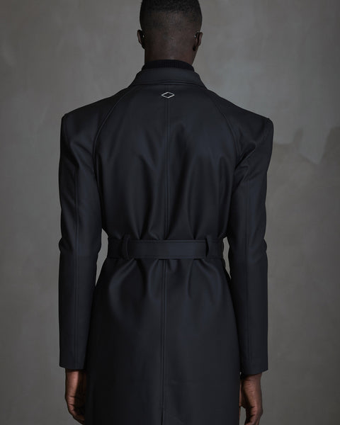 Long Rubber Coat - Anthracite Black