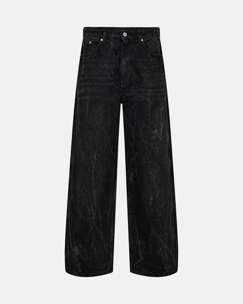 BELVET 即完 Baggy rigid denim black M Baggy Denim Jeans - Black Vein – Han Kjøbenhavn
