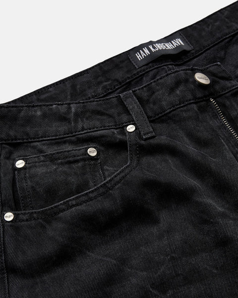 Baggy Denim Jeans - Black Vein