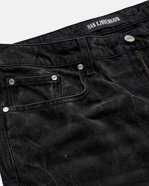 Relaxed Denim Jeans - Black Vein