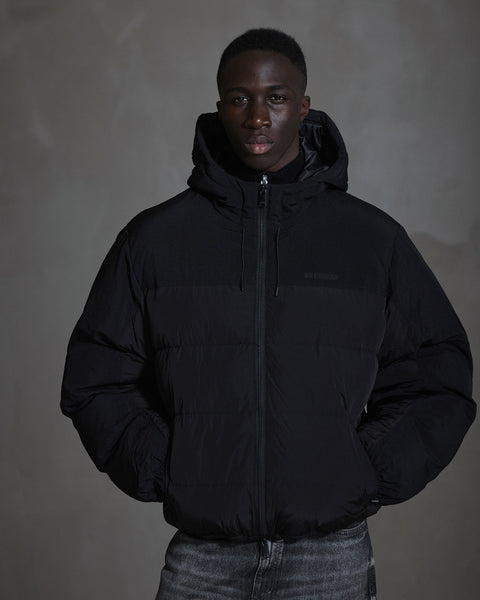 Hooded Puffer Jacket - Anthracite Black