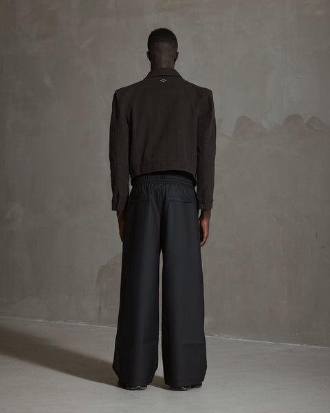 Rubber Relaxed Track Trousers - Black