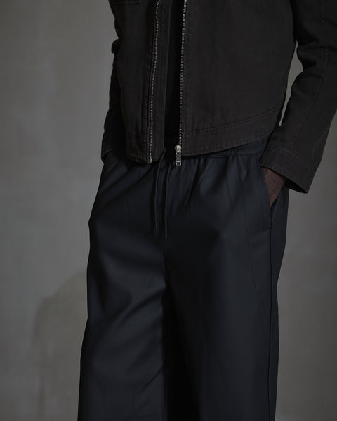 Rubber Relaxed Track Trousers - Black