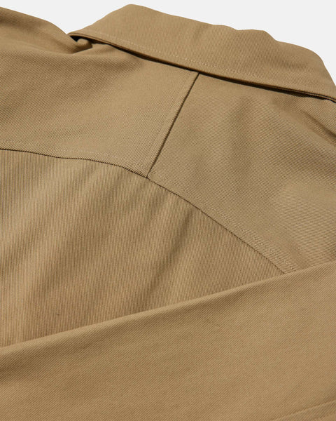 Oversized Cotton Twill LS Shirt - Khaki Beige