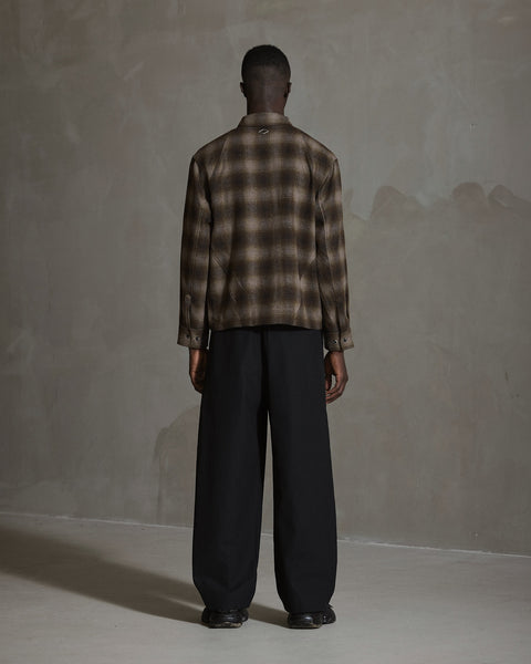 Relaxed Checked Shirt LS - Dark Brown