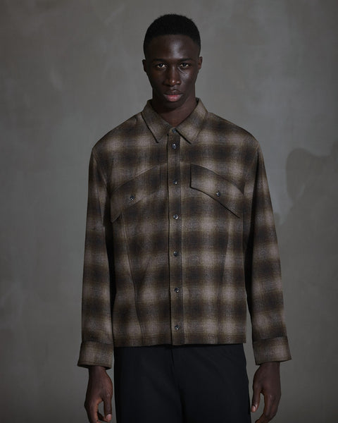 Relaxed Checked Shirt LS - Black