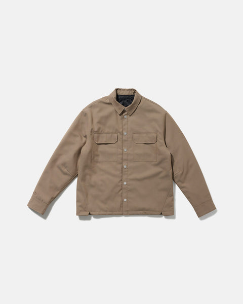 Tailored Oversized Shirt Jacket - Khaki Beige