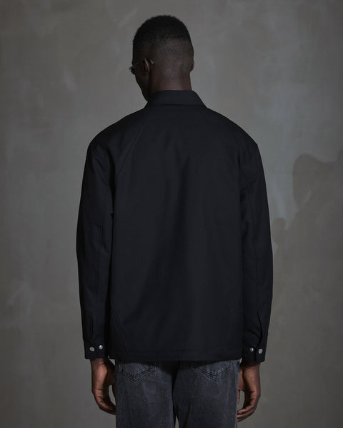 Tailored Oversized Shirt Jacket - Black