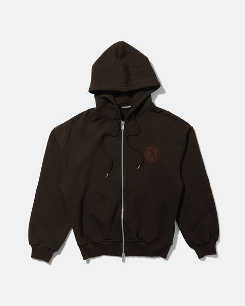 Officer Printed Hoodie - Dark Brown