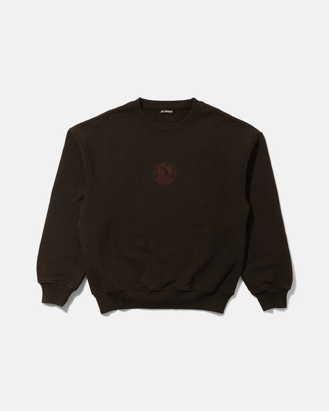 Officer Printed Crewneck - Dark Brown