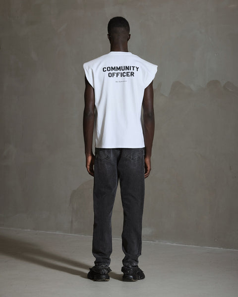 Officer Printed Tank Top - Optic White