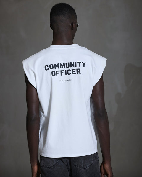 Officer Printed Tank Top - Optic White
