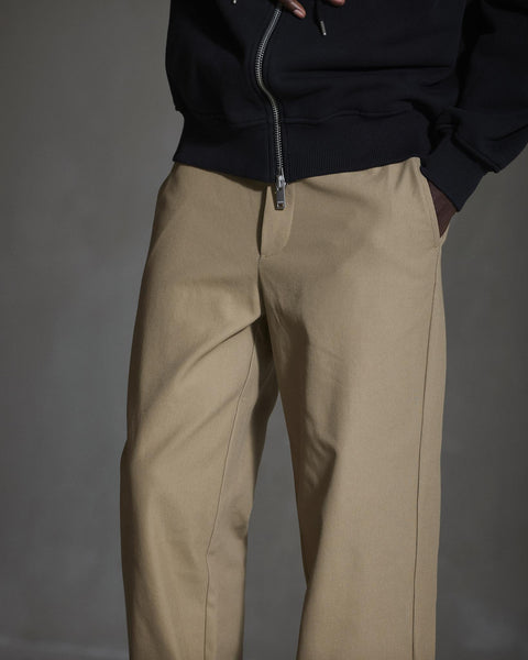 Straight Leg Trousers - Khaki Beige