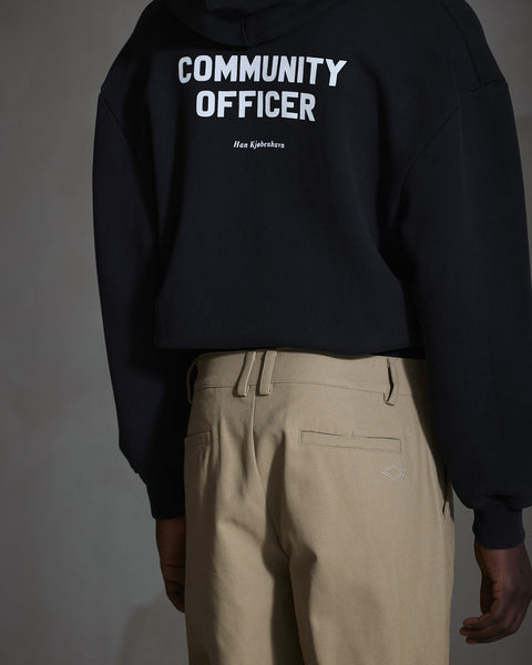 Officer Printed Hoodie - Anthracite Black