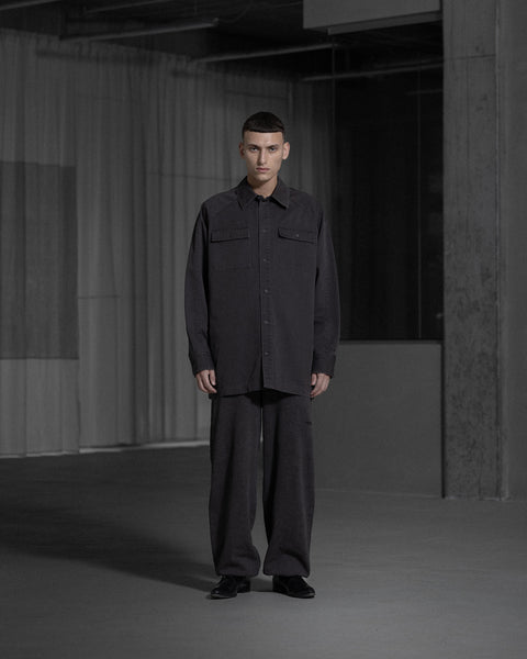 Oversized Washed Shirt - Dark Grey