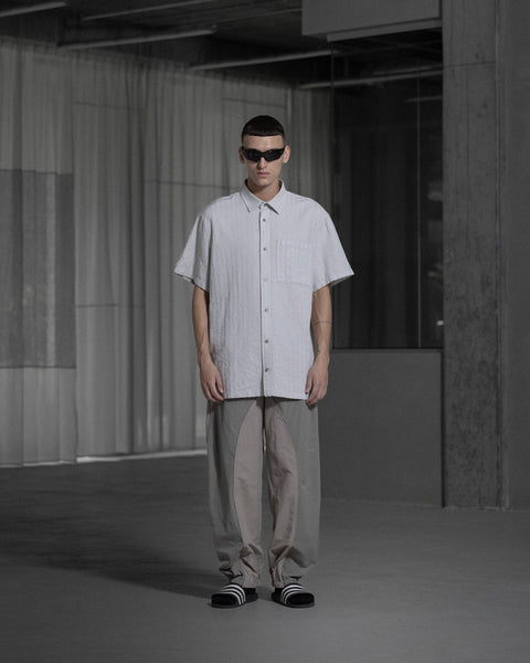 Relaxed Panelled Track Trousers - Stone Grey