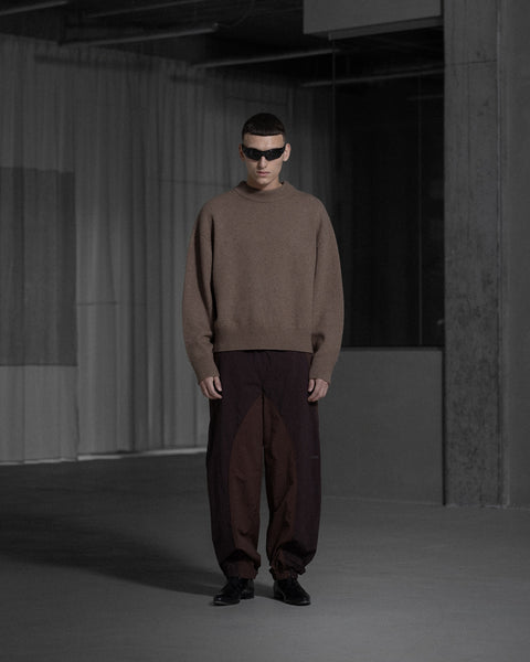 Relaxed Panelled Track Trousers - Coffe Brown