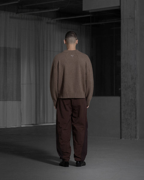 Relaxed Panelled Track Trousers - Coffe Brown