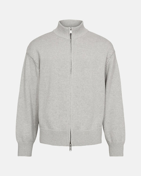 Diamond Knit Cardigan - Grey Melange