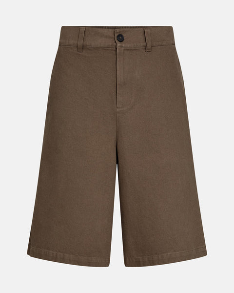 Washed Cotton Shorts - Dusty Brown