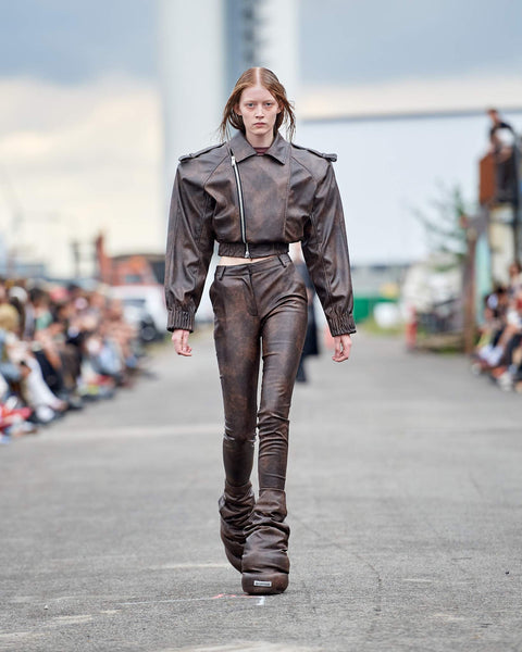 Faux Leather Trousers - Warm Brown