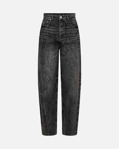 Relaxed Denim Jeans - Black Vein