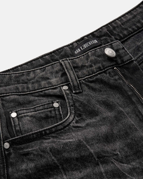 Relaxed Denim Jeans - Black Vein