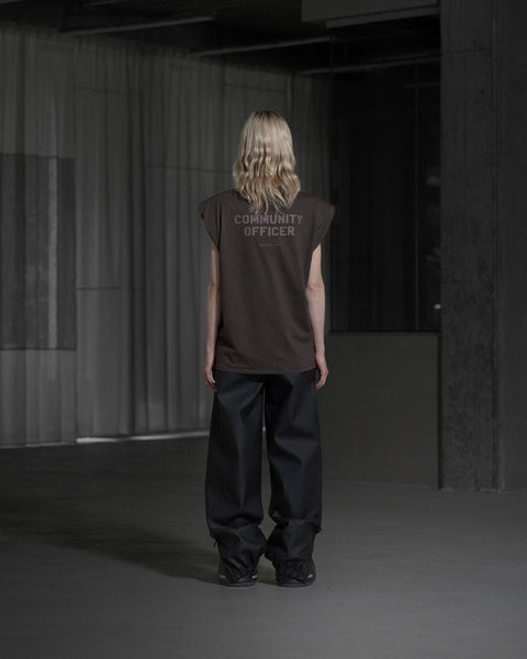Officer Printed Tank Top - Dark Brown