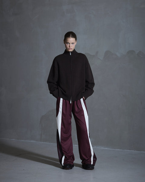 Patchwork Football Trousers - Burgundy