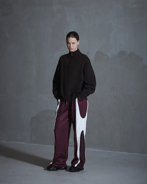 Patchwork Football Trousers - Burgundy