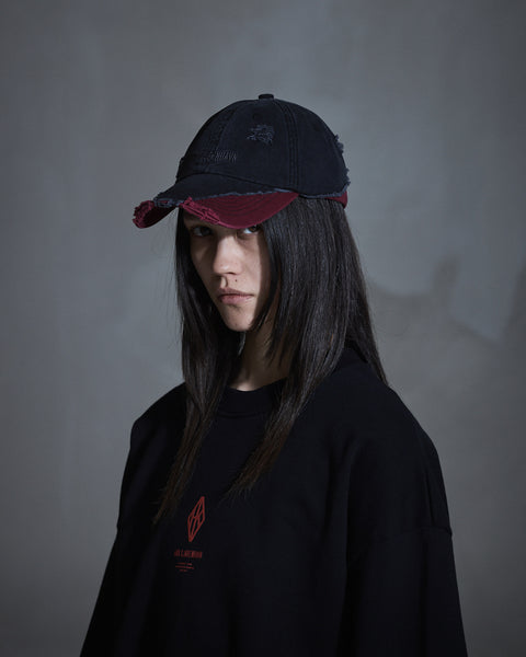 Diamond Cap - Black/ Burgundy