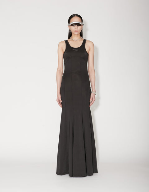 Logo Stretch Jersey Long Dress