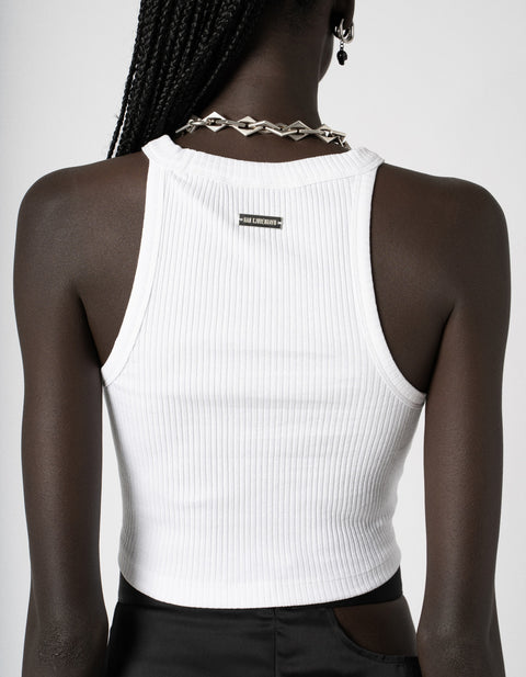 Ribbed Cropped Racer Top