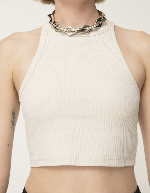 Ribbed Cropped Racer Top