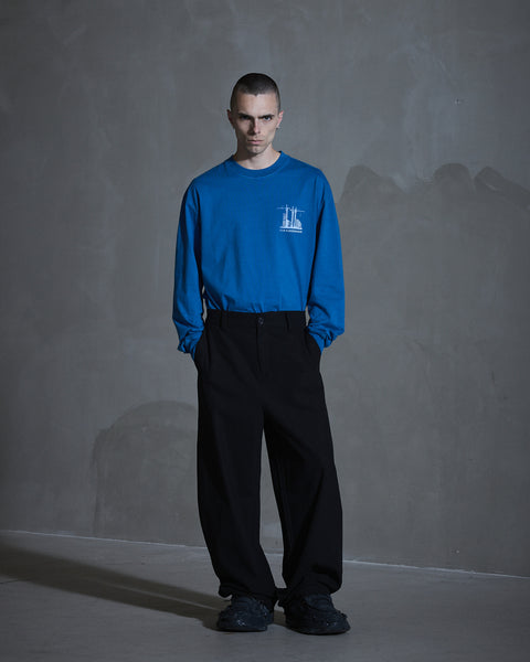 Wide-leg Cotton Trousers - Anthracite Black
