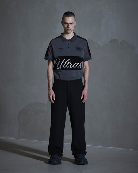 Straight Leg Canvas Trousers - Anthracite Black