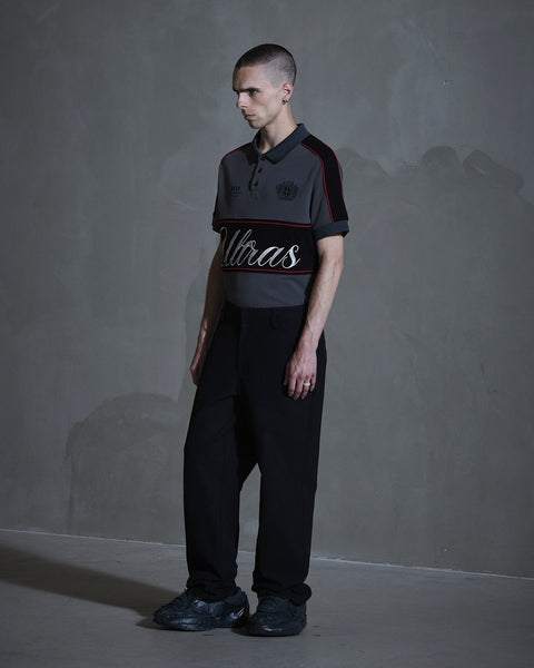 Straight Leg Canvas Trousers - Anthracite Black