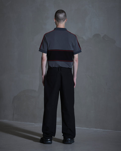 Straight Leg Canvas Trousers - Anthracite Black