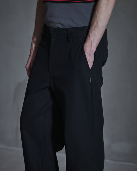 Straight Leg Canvas Trousers - Anthracite Black