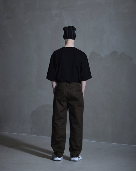 Straight Leg Canvas Trousers - Brown