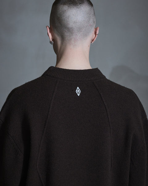 Diamond Seam Crewneck - Coffe Brown