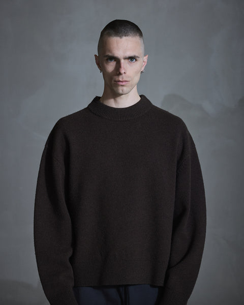 Diamond Seam Crewneck - Coffe Brown