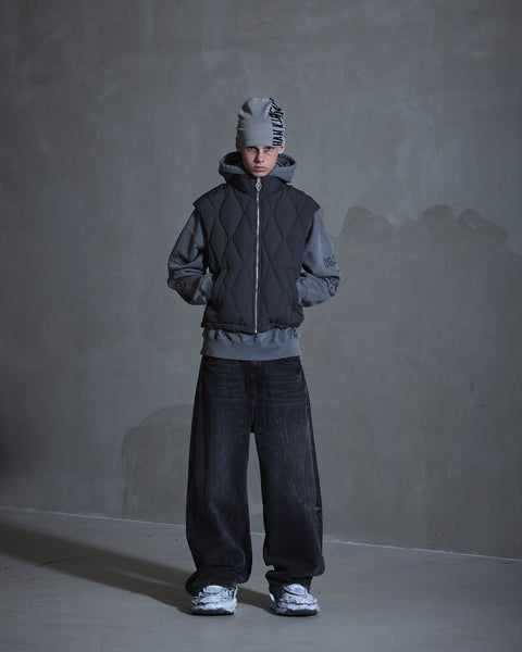 Diamond Padded Vest - Smoke Grey